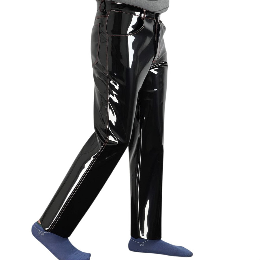 Men’s Black Patent Gothic Trousers