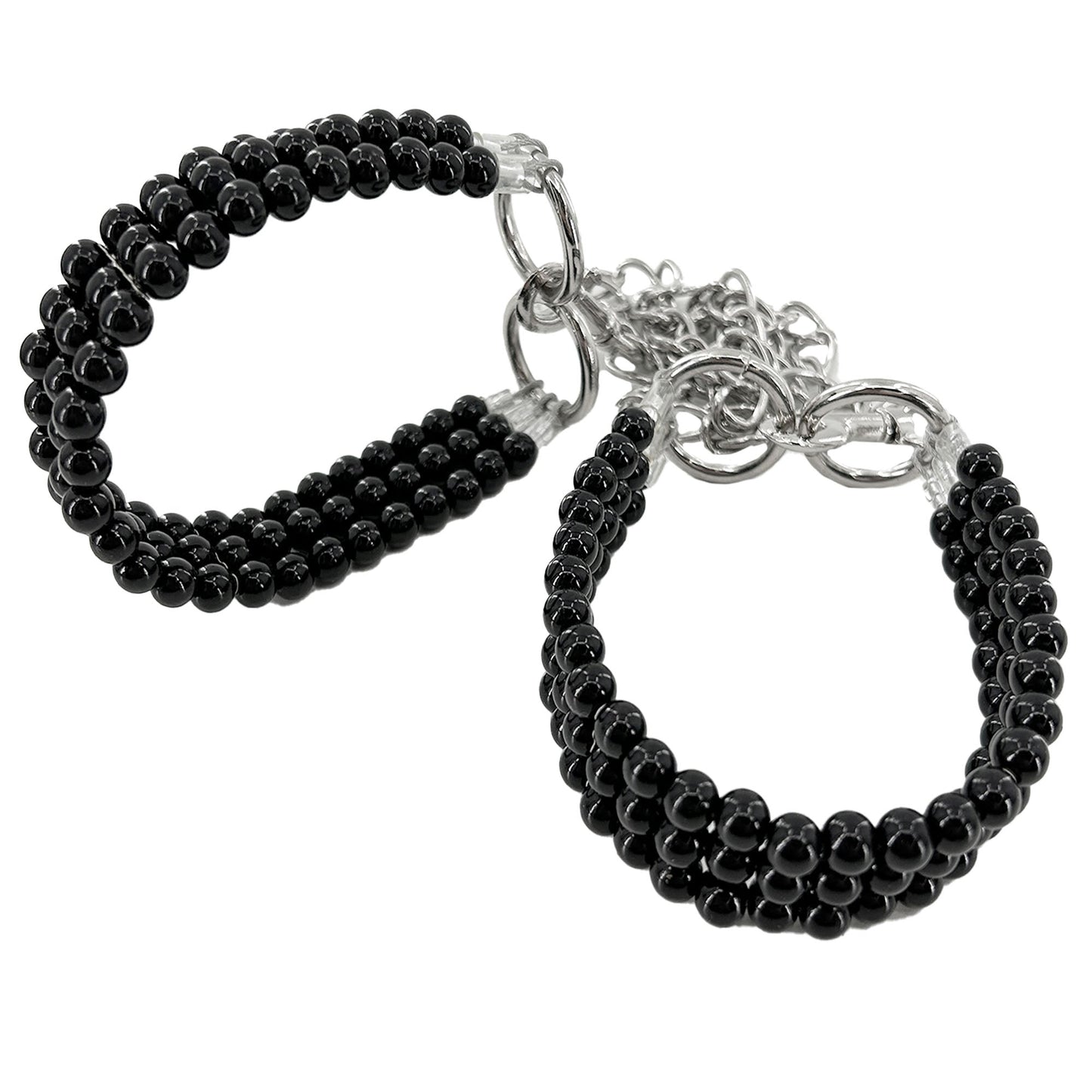 Deep Black Beaded Ankle Bondage Restraints-0