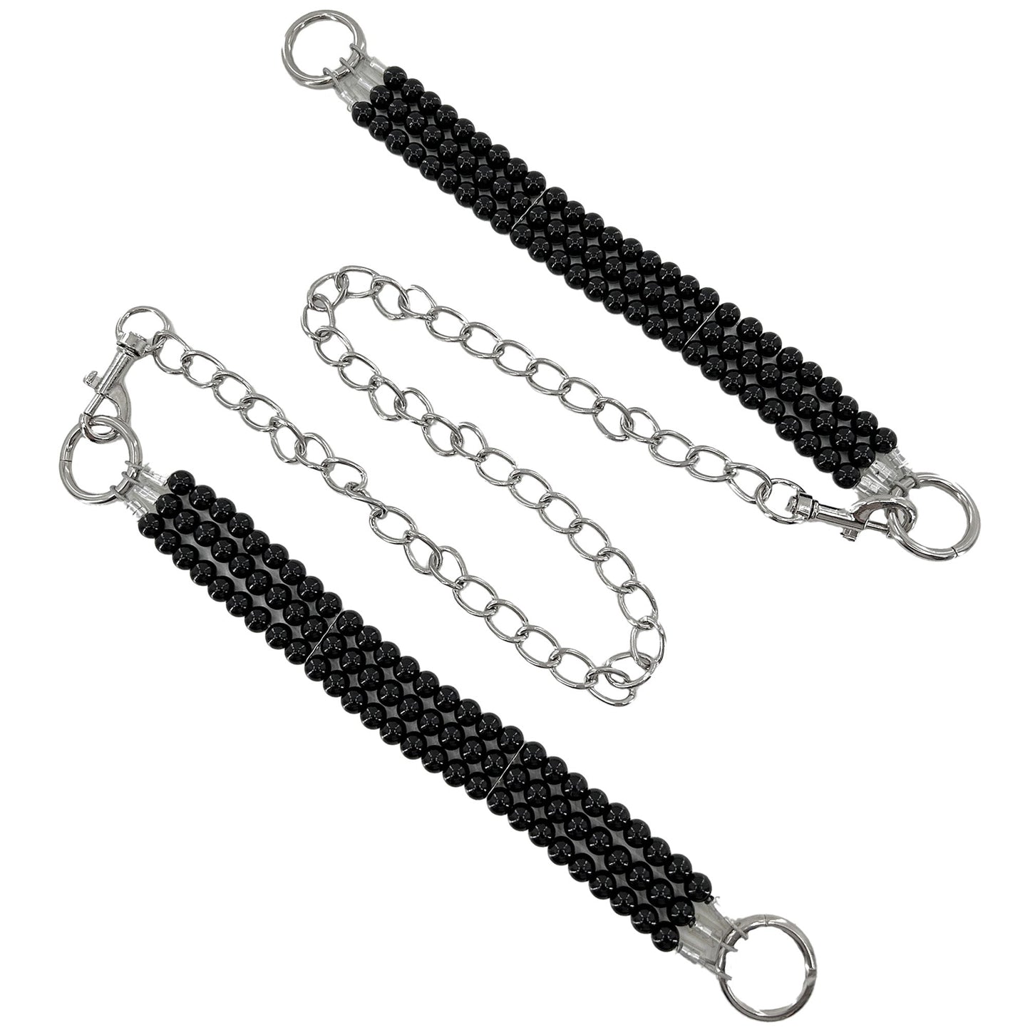 Deep Black Beaded Ankle Bondage Restraints-1