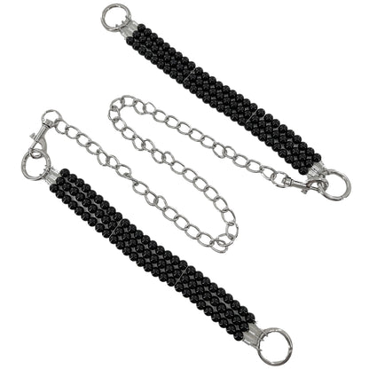 Deep Black Beaded Ankle Bondage Restraints-1