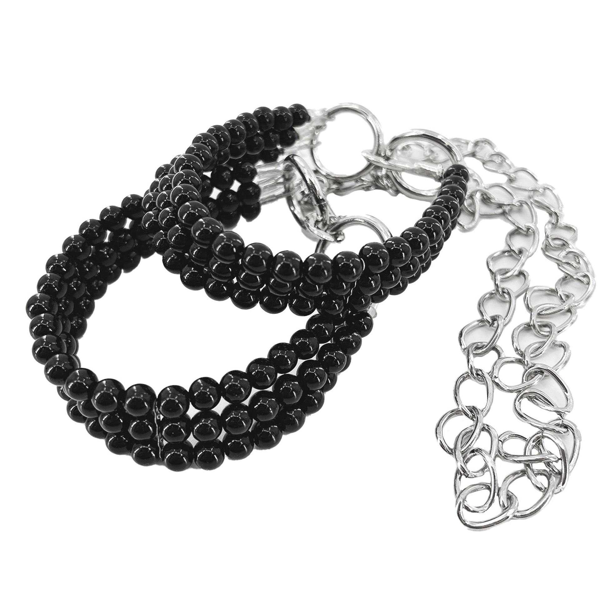 Deep Black Beaded Ankle Bondage Restraints-2