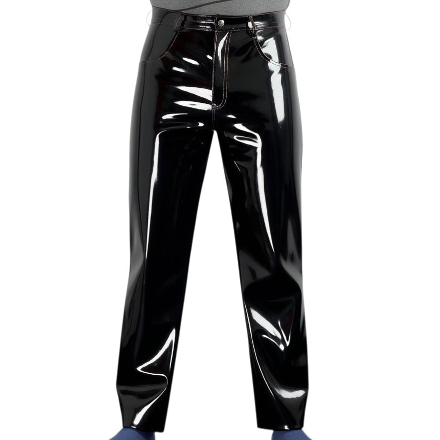 Men’s Black Patent Gothic Trousers