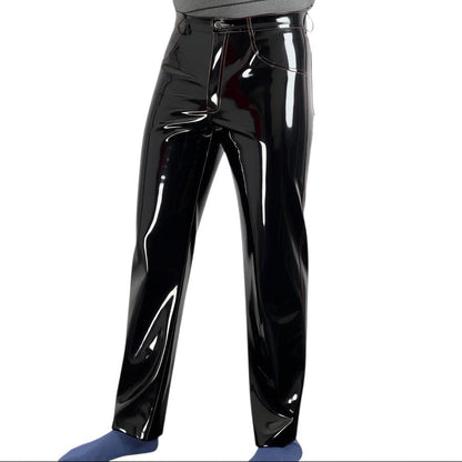 Men’s Black Patent Gothic Trousers