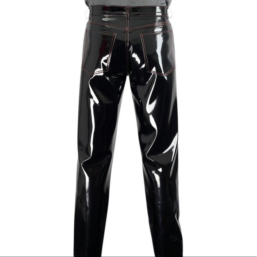 Men’s Black Patent Gothic Trousers