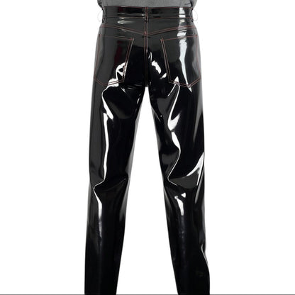 Men’s Black Patent Gothic Trousers