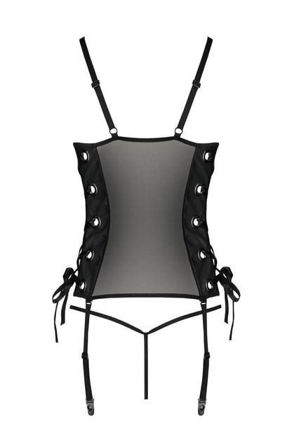 black faux leather corset PA596228 - 2XL/3XL