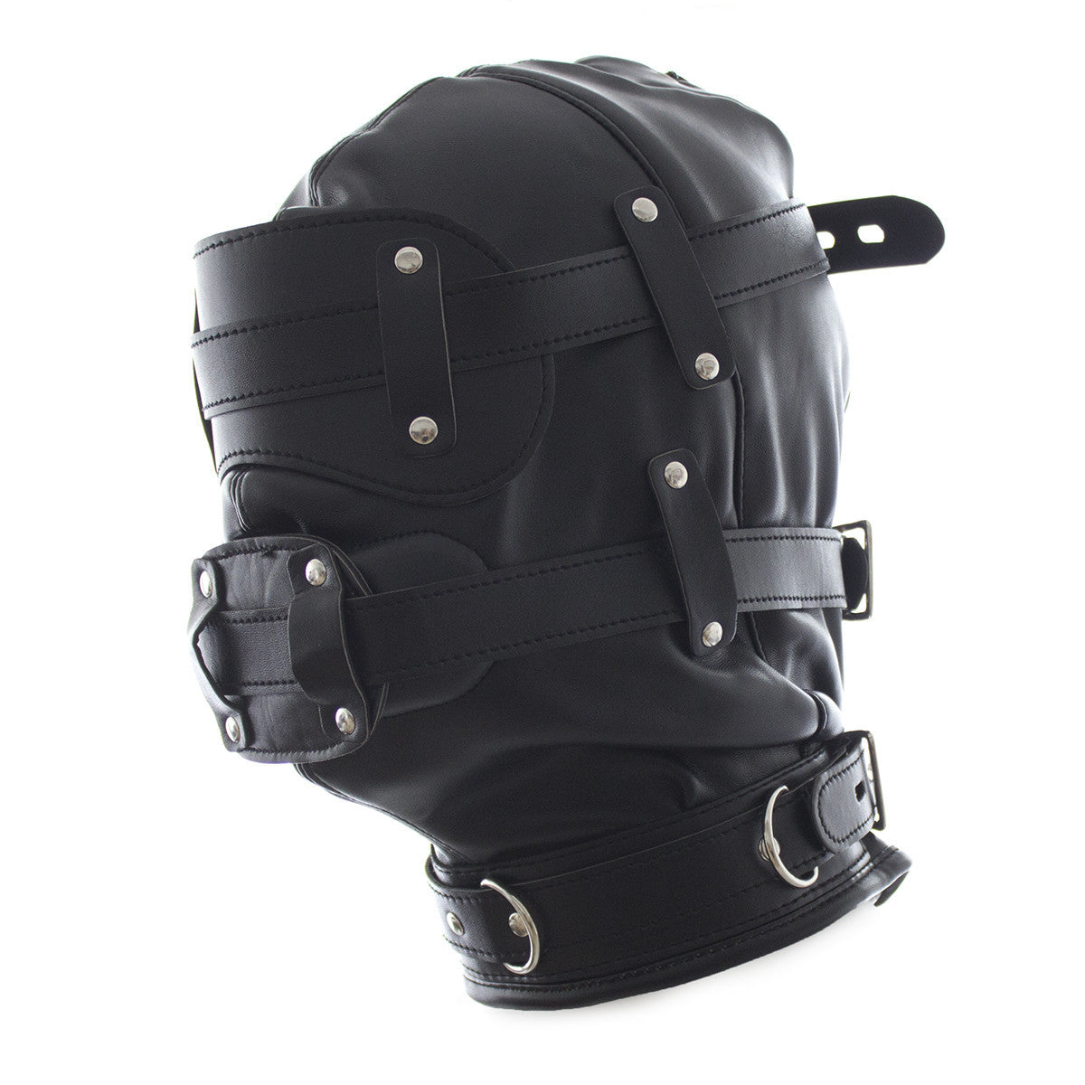 Wholesale BDSM Black Mask with Phallic Gag SIde View