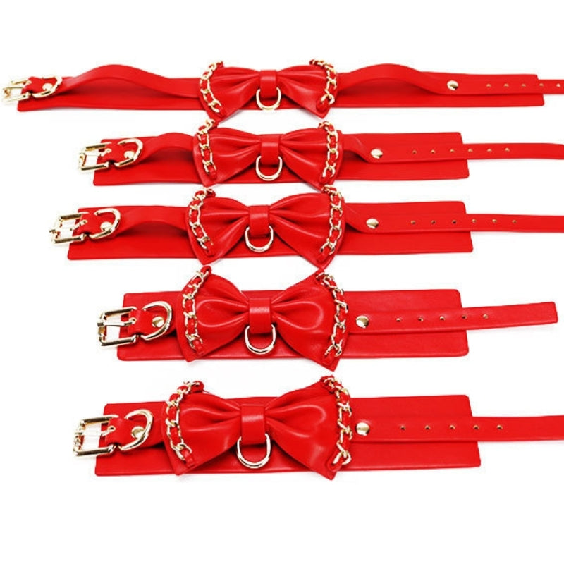 Wholesale Red Bondage Kit with Bow strapy details