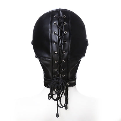 Wholesale Sexy Bondage Mask with Silicone Mouth Gag Back View
