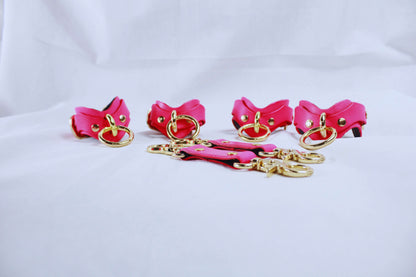 Bondage Gear Restraint Set with Collar Cuffs Leash-1