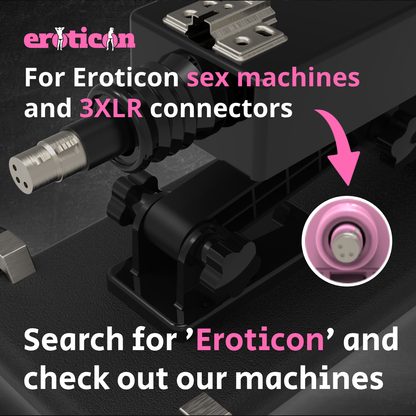 Dildo Attachment 17.5cm Large Black for Eroticon Sex Machine