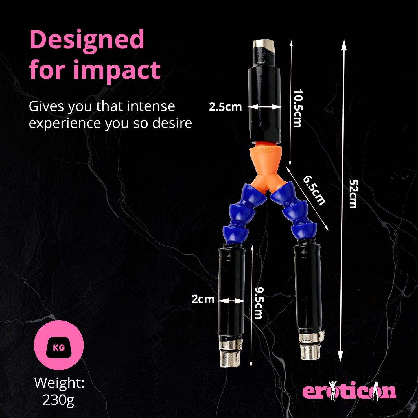 Extension for Sex machine - 52cm long - 2 connectors - 3XLR attachment