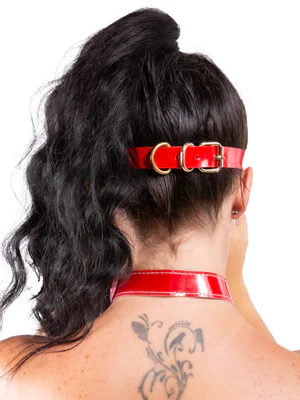 Splendour Patent Blindfold Red