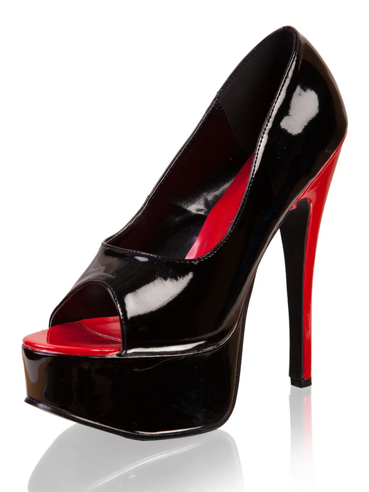 Klassische Open-Toe-Plateau-Pumps