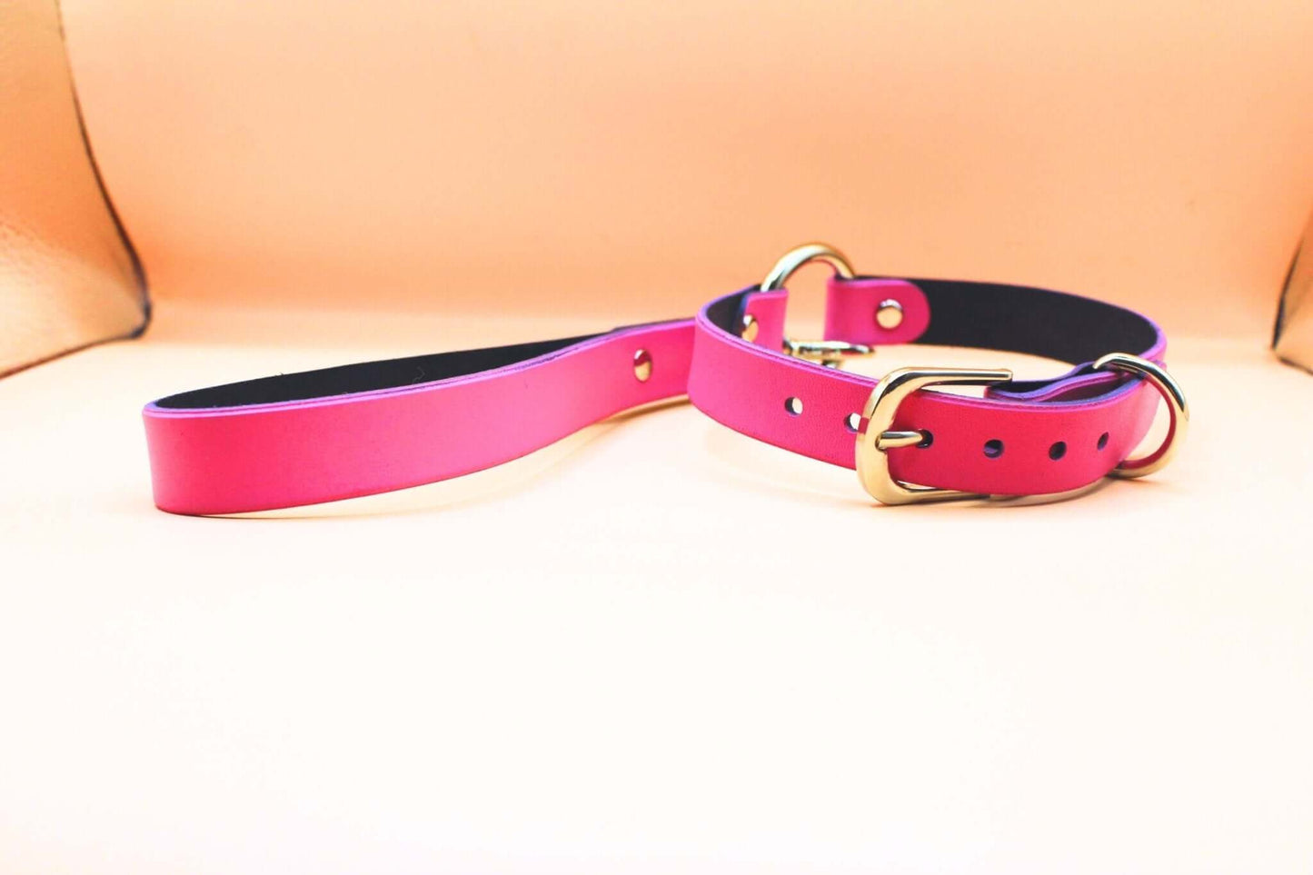 Leather Choker Elegant Pink Leather Collar Necklace